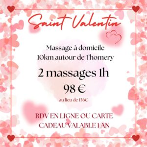 Offre saint valentin massage à domicile